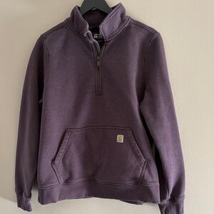Carhartt Women's Heather Plum Half-Zip Sweatshirt XL